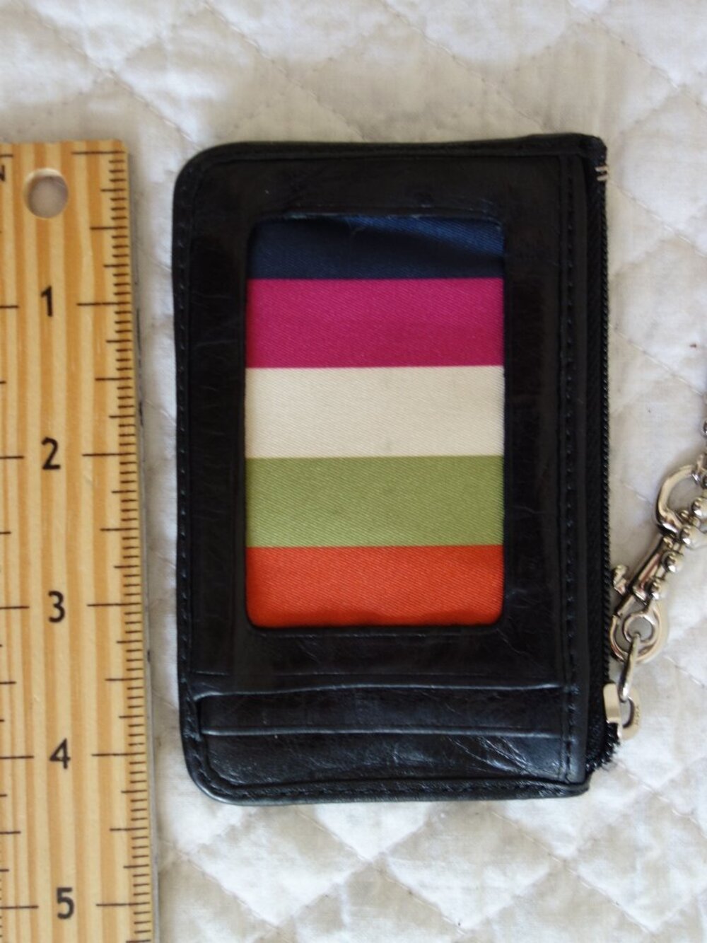 COACH Mini Credit Card Holder Zip Closure Wallet Wristlet - Picture 3 of 5